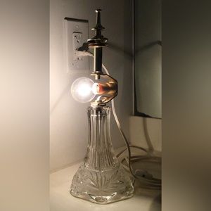 Crystal Glass Lamp Metal With Gold Tone